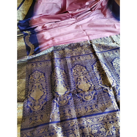 Women Pure Silk Kanjivaram Saree Handloom Wedding Festive Designer - Picture 7 of 16